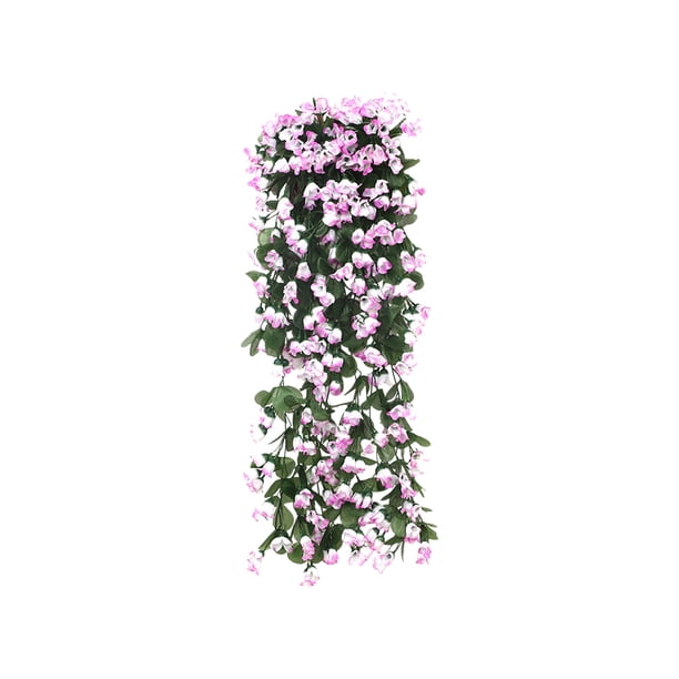 Flores colgantes de glicinia artificial, enredaderas colgantes de seda, guirnalda de glicinia artificial para cubrir arcos de boda, muros, vallas de jardín, decoración de interiores y
