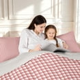 thumbnail image 4 of Manfei Vintage Grid Twin Comforter Sets,Modern Check Bedding Set,Red Brown,Light Gray Reversible,2 Pieces,1 Comforter and 1 Pillowcase,2 Pieces,1 Comforter and 1 Pillowcase, 4 of 7