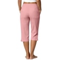 thumbnail image 4 of Domuza Capri Pants Women - Split Button down Elastic Waist Cotton Linen Capris Summer Casual Pedal Pushers pants with Pockets Pink L, 4 of 7
