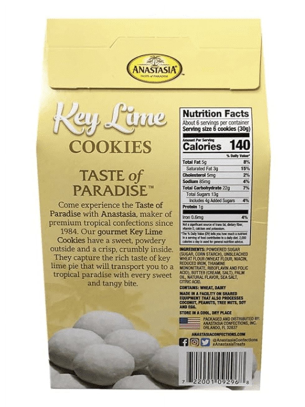 Anastasia All Natural Key Lime Cookie with Sugar Powder 6oz, (2 Pack) wending cookies