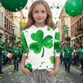 thumbnail image 5 of St. Patrick's Day Girls Shirts Spring Fashion Graphic 3/4 Sleeve Crewneck Basic Tees Size 3-14, 5 of 6