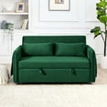 Momspeace 55" Modern Velvet Pull Out Sofa Bed Loveseat Lounge Chaise