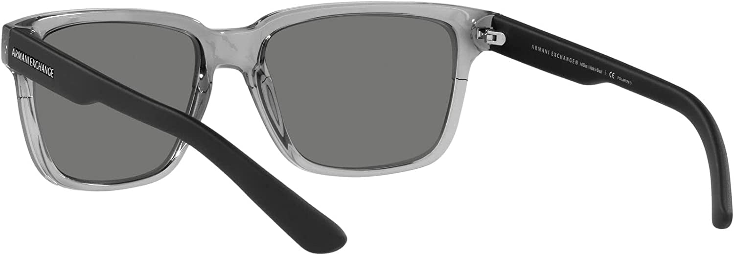 Armani Exchange Grey Mirrored Silver Square Unisex Sunglasses
