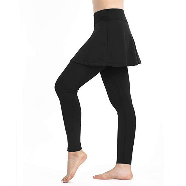Dtydtpe 2024 Clearance Sales, Yoga Pants, Women's Casual Skirt Leggings  Tennis Pants Sports Fitness Culottes Pants for Women, Black 