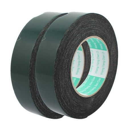 2 Pcs 10M x 30mm x 1mm Dual-side Self Adhesive Shockproof Sponge Foam Tape Green