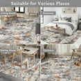 thumbnail image 3 of 6x9 Ft Washable Area Rug - Modern Abstract Neutral Carpet - Non Slip Backing Low Pile Faux Wool Design - Soft Floor Rug for Bedroom Dining Room Living Room - Durable Stain Resistant, 3 of 8