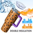 thumbnail image 5 of Halloween Witches on Brooms Pattern Tumbler with Handle and Lid,40oz Double Wall Vacuum Insulated Tumbler,Cups Gift for Women and Men, 5 of 7