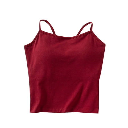 Bufgaceh Womens Camisoles Tops with Built in Padded Bra Cutout Bow Back Basic Breathable Tank Top Fashion Comfort Loungewear