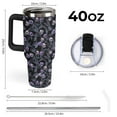 thumbnail image 2 of 40 Oz Halloween Gothic Tumbler with Handle and Straw, Goth Skull Stainless Steel Cup Water Bottle, 2 of 6