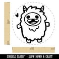 thumbnail image 2 of Excited Happy Kawaii Chibi Yeti Self-Inking Rubber Stamp Ink Stamper - Purple Ink - Medium 1 Inch, 2 of 7