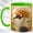 Green, variant on Ornate Crowned Crane Coffee Mug, Crane Bird Mug, Ceramic 11 oz