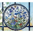 thumbnail image 2 of Forget Me Not Butterfly Stained Glass Suncatcher, Floral Window Hanging, Garden Decor, Botanical Suncatcher Decor, Gift For Mother's Day, 2 of 4