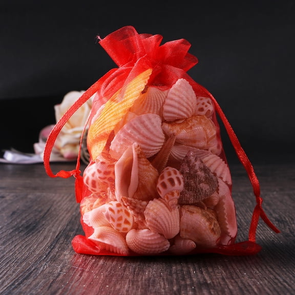 NICEXMAS Red Cloth Drawstring Bags Small Pouch Bag for Home Decor and Craft Projects 50Pack 9*12cm