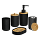 thumbnail image 1 of "Juego De Accesorios Baño 5 Pzs Dispensador Bambú Y Plástico Lab.G Negro ", 1 of 5