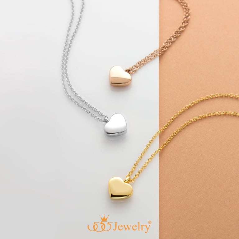 555Jewelry Womens Stainless Steel Love Cute Heart Shape Small