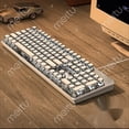thumbnail image 3 of LED Backlit Mechanical Keyboard and Mouse Combo with Wired Volume Wheel, - & Retro Punk Clicky Keys - Compatible for PC Gaming/Office, for women/Girlfriends (Crisp Sound, Setup), 3 of 8