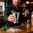 thumbnail image 3 of Stainless Steel Mint Julep Cup, 12oz Plated Glass with Beaded Rim, Classic Bar Cup for Bourbon, , Mint Juleps, Home & Bar Use, 3 of 3