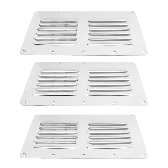 Rejilla de ventilación de aire cuadrada Sunnimix acero inoxidable 316 115x231mm 3 piezas