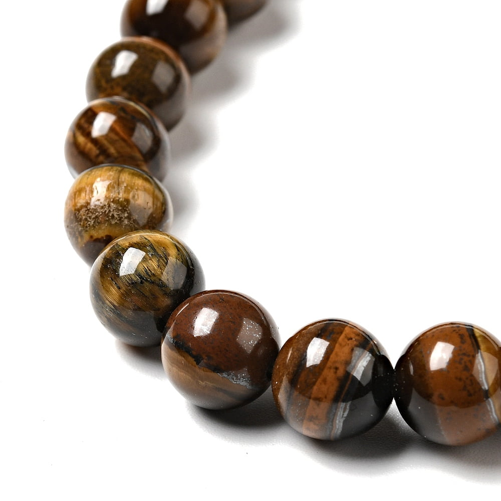 10Strand Natural Tiger Eye Beads Strands Round Grade B 8mm Hole: 1mm 47~50pcs/strand 15 inch
