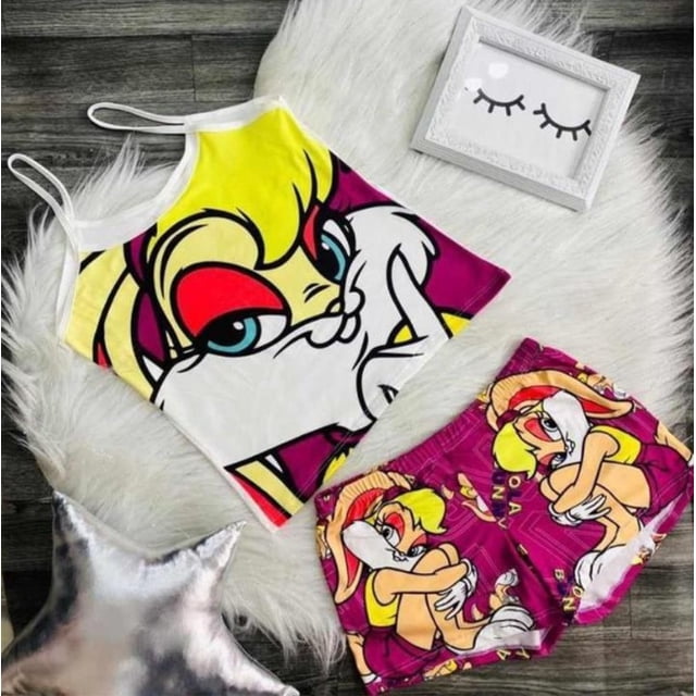 Conjunto de pijama de dibujos animados de Disney, traje de dos piezas para el hogar, ropa de baño de Mickey Mouse, pantalones de pijama con tirantes, Y2K, Verano