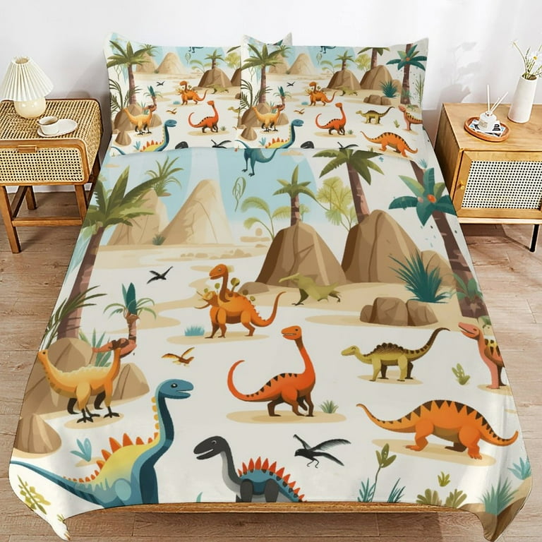 3PCS Dinosaur Duvet Cover Set Twin, Duvet Cover And Pillowcase