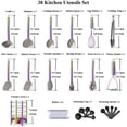 thumbnail image 2 of 38 Piece Silicone kitchen Cooking Utensils Set with Utensil Crocks, Silicone Head and Stainless Steel Handle Cookware, Kitchen Tools for Utensil Set, Non-Stick kitchen Gadgets,(Rainbow), 2 of 9