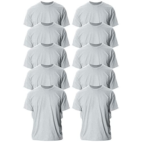 Gildan Men's Ultra Cotton T-Shirt, Style G2000, Sport Grey (10-Pack), X-Large