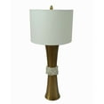 thumbnail image 2 of A&B Home Quartz Table Lamp with Cylinder Fabric Shade - Antique Brass, White Finish - White Shade, 2 of 2
