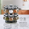 thumbnail image 6 of 16 Jar  Revolving Countertop Spice Rack with Lift & Pour Caps and Spices Included, FREE Spice Refills for 5 Years: Black and Chrome, 6 of 7