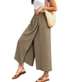 thumbnail image 2 of MLCDZ Culottes for Women Plus Size Wide Leg Capri Pants with Skirt Overlay Pockets Flowy Baggy Lightweight Palazzo Pant Summer Beach Vacation Pants, 2 of 10