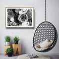 thumbnail image 2 of IDEA4WALL Framed Canvas Wall Art for Living Room, Bedroom Grey Rose Flowers Canvas Prints for Modern Home Decoration Ready to Hang, 2 of 4