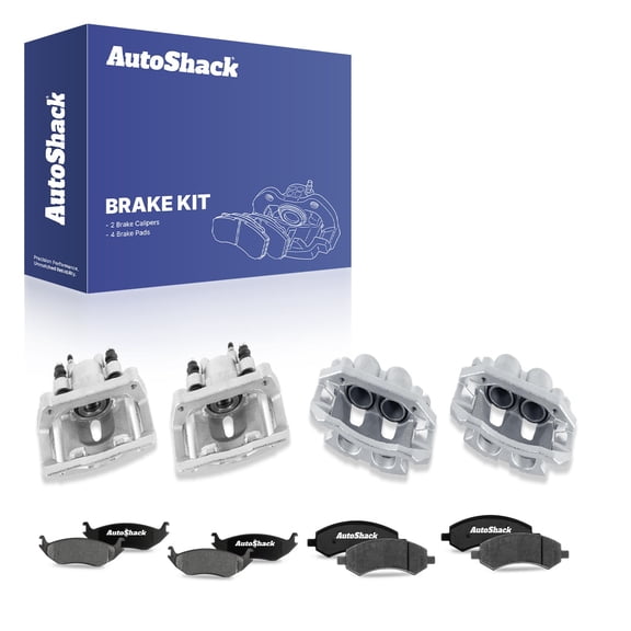 AutoShack Front & Rear Brake Calipers   Ceramic Brake Pads Replacement for 2006-2008 Dodge Ram 1500 12-PC Kit