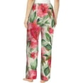 thumbnail image 4 of PISONIC Roses Flower Printed Women's Pajama Pants, Comfy Pajama Bottoms With Pockets&Drawstring, 4 of 7