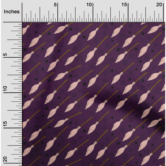oneOone Cotton Poplin Purple Fabric Halloween Sewing Craft Projects Fabric Prints By Yard 56 Inch Wide
