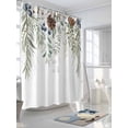 thumbnail image 3 of Fsddascl Sage Green Christmas Shower Curtain Set - Standard 72" x 72" Washable Bathtub Curtain with 12 Hooks, Weeping Xmas Berry Pine Cones Waterproof Fabric Stall Shower Curtains for Bathroom, 3 of 6