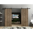 thumbnail image 5 of Sturdy Double Barn Door 56 x 96 inches | Planum 0010 Walnut | 13FT Rail Hangers Heavy Set | Solid Panel Interior Doors, 5 of 6