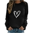 thumbnail image 2 of Womens Sweatshirts Plus Size Long Sleeve Round Neck Printed Sweatshirt Black 2XL, 2 of 4