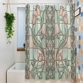 thumbnail image 3 of Stained Glass Standard Shower Curtain Set, Waterproof Shower Curtains for Bathroom, Vintage Colorful Flower Animal Textured Washable Fabric Bath Curtain for Bathtub Decoration with Hooks 72x72 Inches, 3 of 9