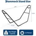 thumbnail image 2 of Support de Hamac Ajustable Robuste Cadre en Acier Capacité de 550 Lb Convient aux Hamacs de 9 à 14 Pi Résistant aux Intempéries Assemblage Facile Idéal pour Jardin, Patio Ou Camping Noir, 2 of 7