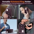 thumbnail image 5 of Casetego for iPhone 12/iPhone 12 Pro Magnetic Case,with Stand [Compatible with Magsafe],Full Body Protective Cover Slim Shockproof 6.1" Phone Case,Wine Red, 5 of 7