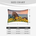thumbnail image 6 of Daiia Horse Sunflowers Bedding Waterproof Pillow Protector Zippered Queen – Bed Bug Proof Pillow Encasement-16"x24", 6 of 9