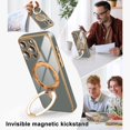 thumbnail image 3 of Gray for iPhone 15 Pro Max Case with Magnetic Ring Holder Kickstand [Compatible with MagSafe] [Built-in Camera Lens Protector] Glitter Gold Electroplated Slim Case for iPhone 15 Pro Max, 3 of 12