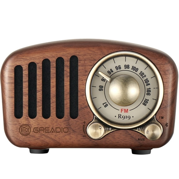 Greadio Portable Bluetooth Speaker, Retro Radio, Vintage Bluetooth Speaker for Home