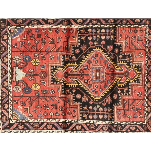 Ahgly Company Machine Washable Indoor Rectangle Traditional Saffron Red Area Rugs, 2' x 4'