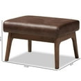 thumbnail image 3 of Bowery Hill Faux Leather Ottoman in Brown and Walnut Brown, 3 of 5