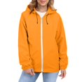 thumbnail image 1 of Comdrip Veste Légère pour Femmes! Veste Chaude Coupe-Vent Imperméable à Blocs de Couleur pour Femmes, Coupe-Vent d'Extérieur, Veste de Randonnée, Veste de Randonnée pour Femmes Légère orange P, 1 of 5