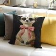 thumbnail image 3 of Patifu Pink Bowknot Throw Pillow Cover ,Meerkat Cushion Cover for Kids Boys Girls,Cartoon Animal Cushion Case,Farmhouse Square Pillowcase for Sofa 20x20in, 3 of 5