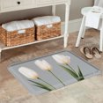 thumbnail image 2 of FJPT Non Slip Flannel Polyester Floor Mat With Tulip Design For Bathroom Kitchen Bedroom Decor 16x24 inch, 2 of 5