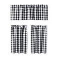 thumbnail image 2 of Gingham Kitchen Curtains, 3PC Gingham Cafe Kitchen Window Curtain, Farmhouse Heat Insulating Gingham Curtains for Kitchen Bathroom Living Room, 2 of 8
