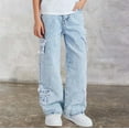 thumbnail image 3 of RUTAYY Children Girls Pants Star Patch Denim Wide Leg Jeans Comfortable Stretchable 7-12 Years Casual Everyday Wear Fun & Vibrant Designs, 3 of 4